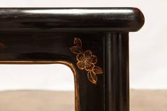 Chinese Black Lacquer Pedestal Table or Stool