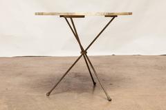 Mid-Century French Faux Marble Tripod Drink Table