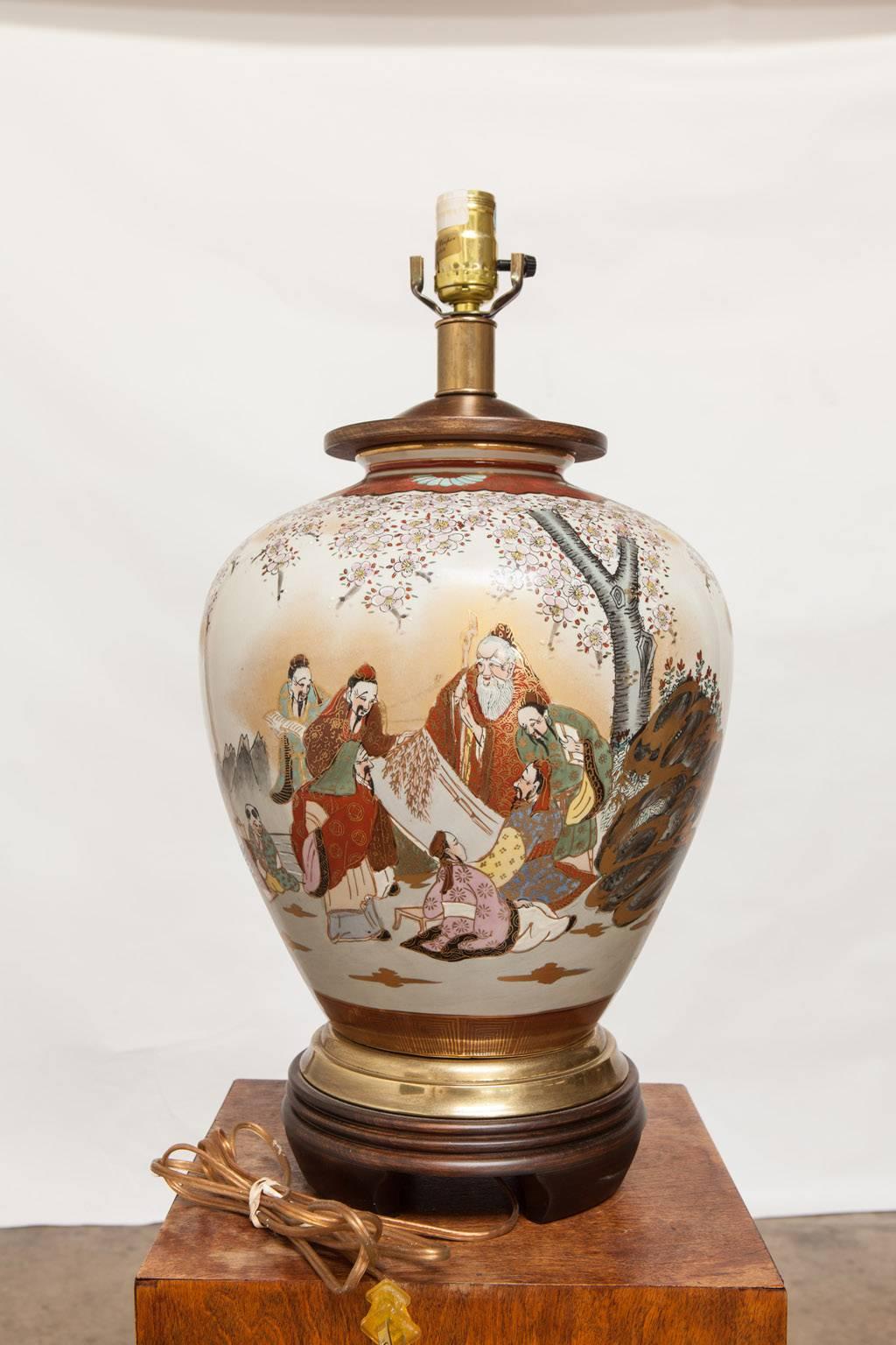 American Japanese Ginger Jar Lamp by Frederick Cooper