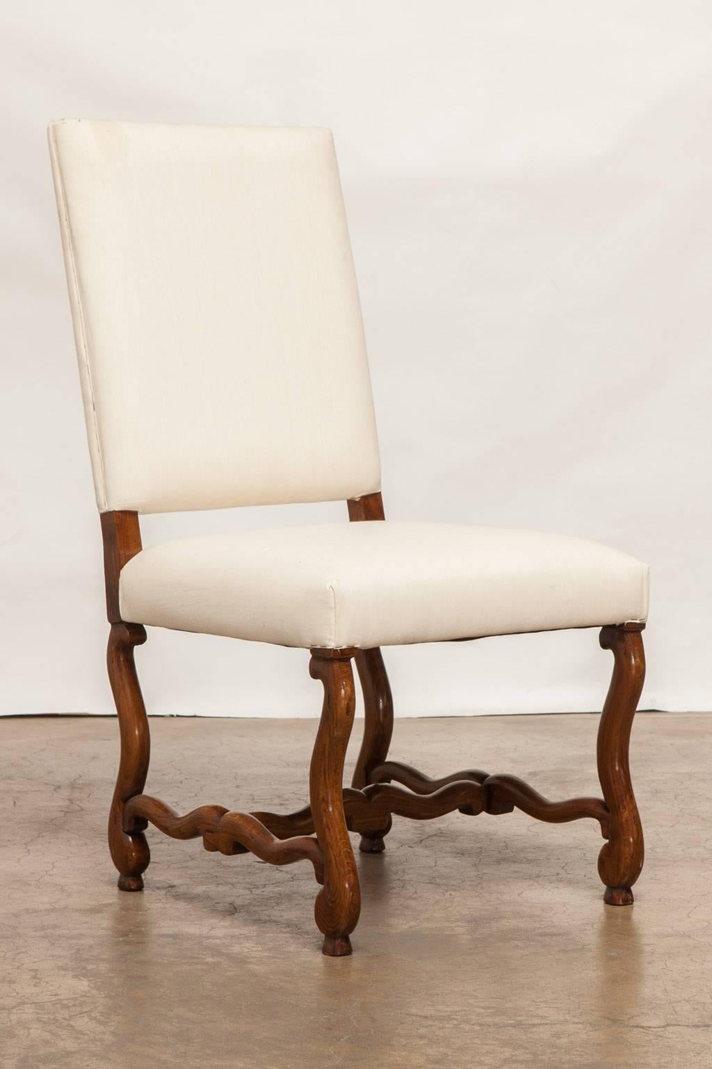 Hand-Crafted Set of Four French Os de Mouton Dining Chairs