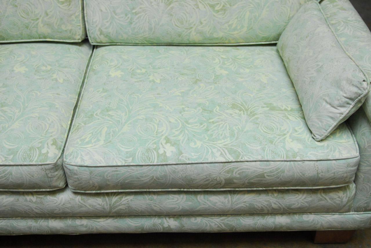 American Mid-Century Modern Sofa Upholstered in Fortuny Style Fabric