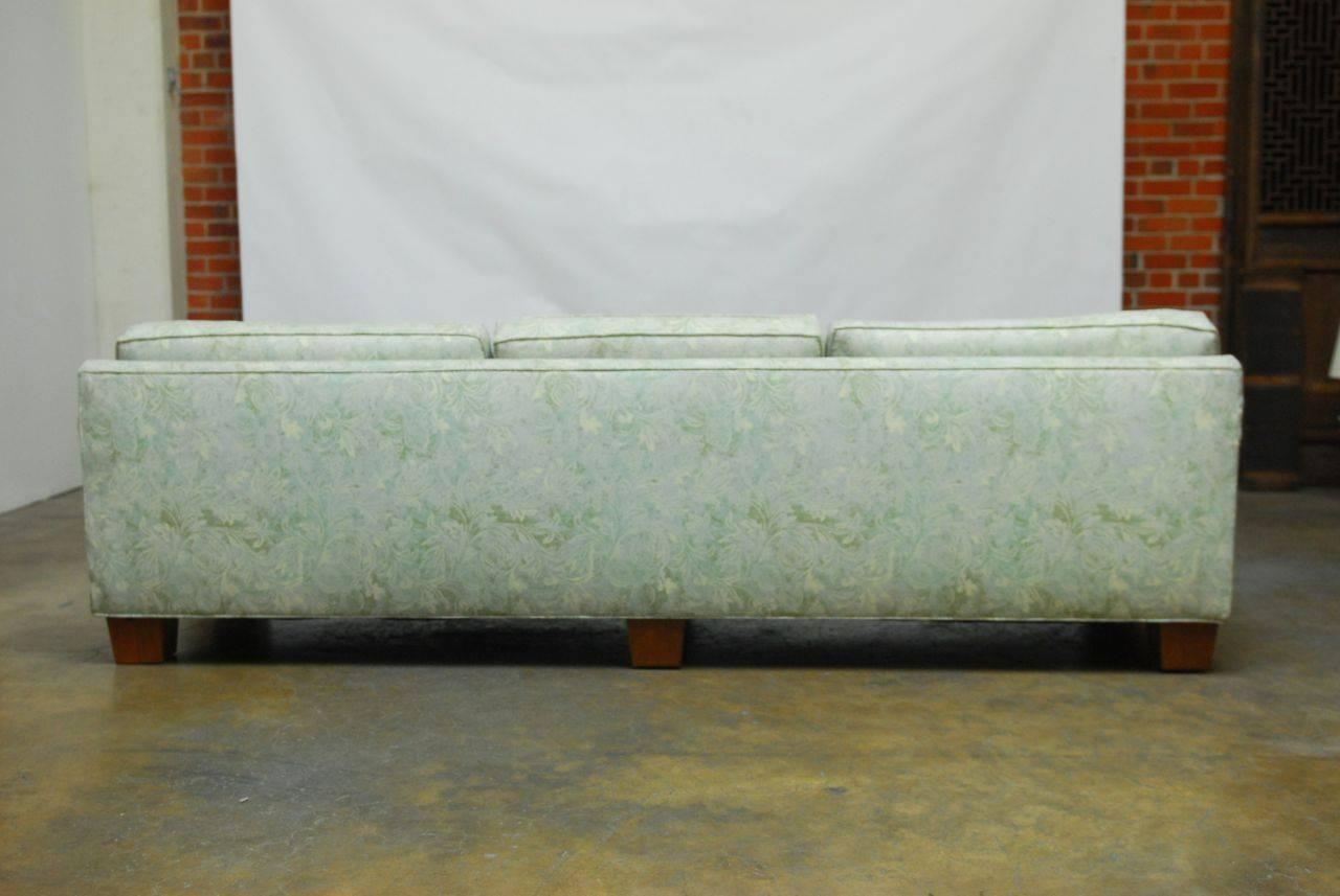 Mid-Century Modern Sofa Upholstered in Fortuny Style Fabric 5