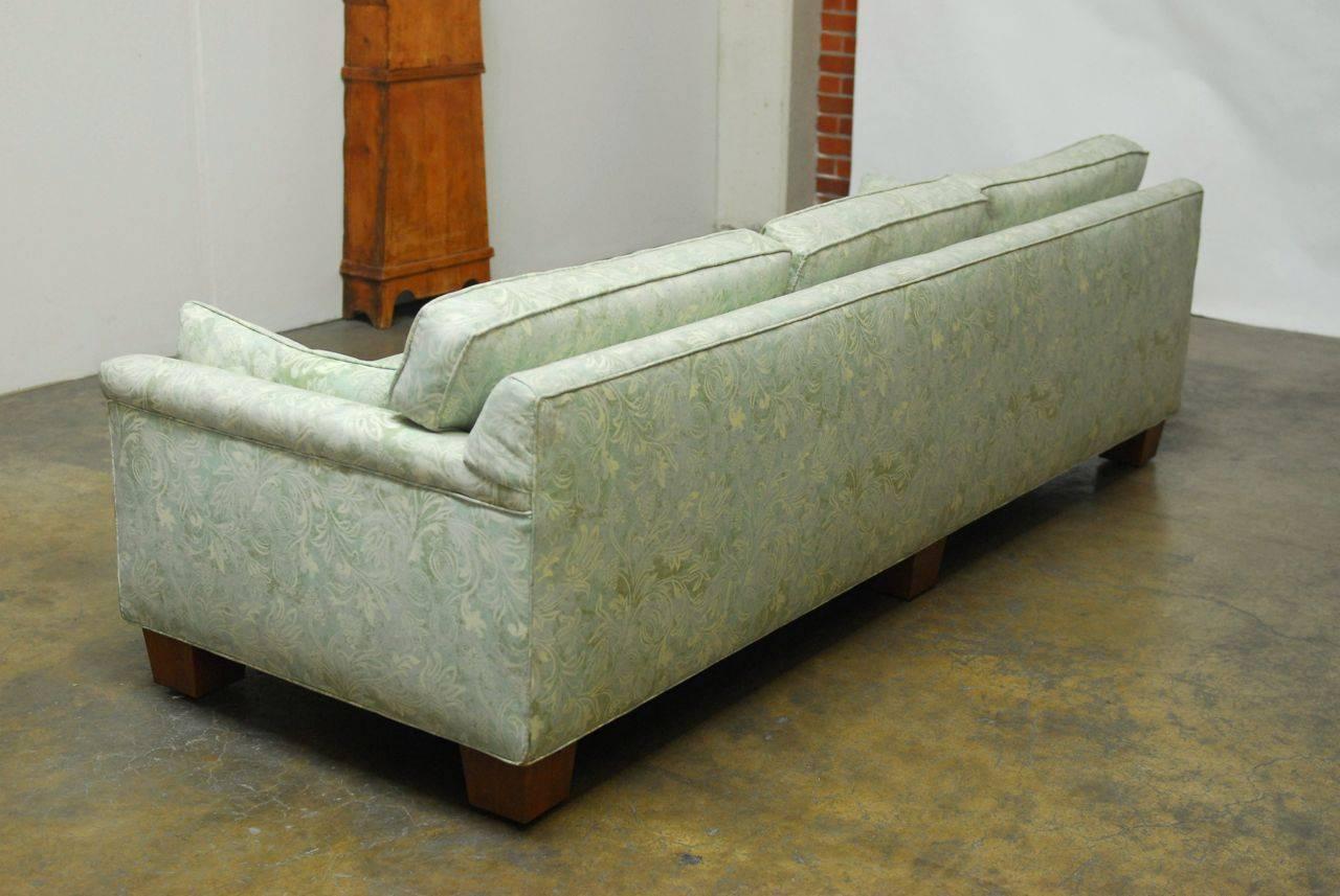 Mid-Century Modern Sofa Upholstered in Fortuny Style Fabric 3