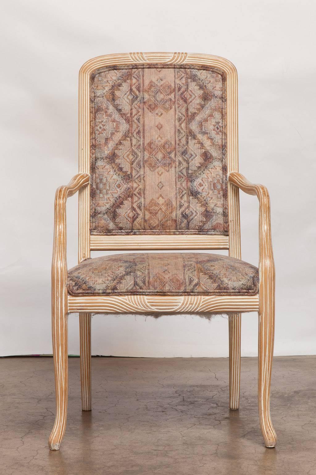 Ensemble de quatre fauteuils en chêne blanc cérusé, 1980 Excellent état - En vente à Rio Vista, CA