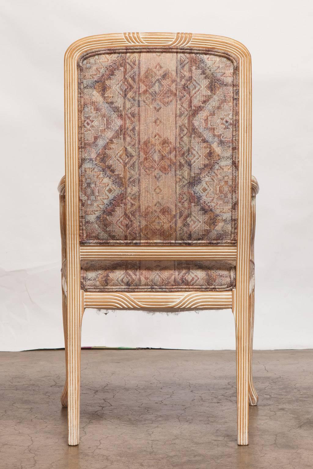 Fait main Ensemble de quatre fauteuils en chêne blanc cérusé, 1980 en vente