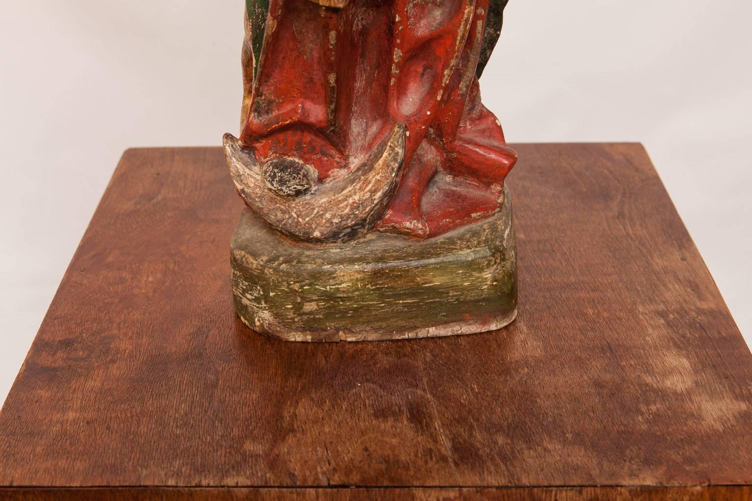 16th Century French Polychrome Madonna and Child  3