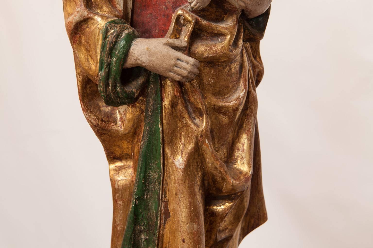 16th Century French Polychrome Madonna and Child  2