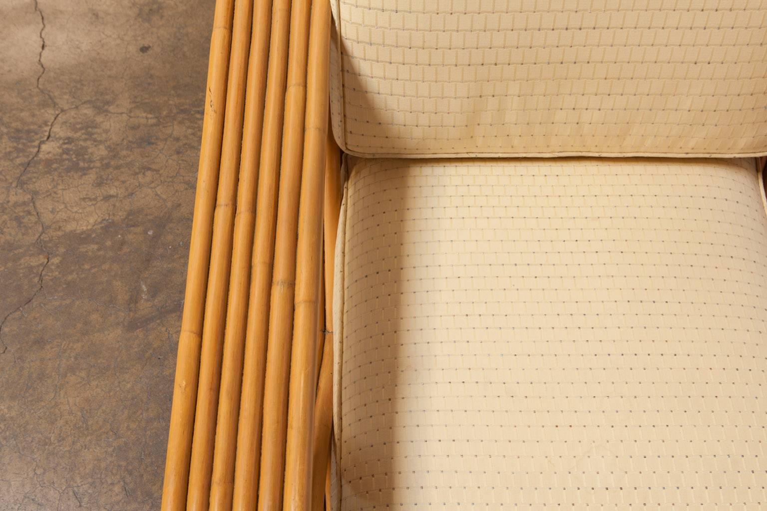 Fabric Pair of Six-Strand Pretzel Lounge Chairs by Paul Frankl