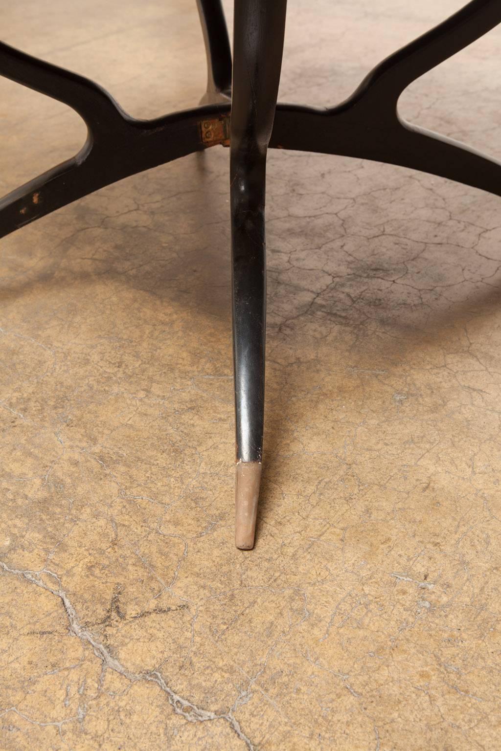 Mid-Century Moroccan Folding Brass Tray Table 1