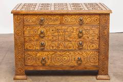 Brass Studded Oak Chest of Drawers