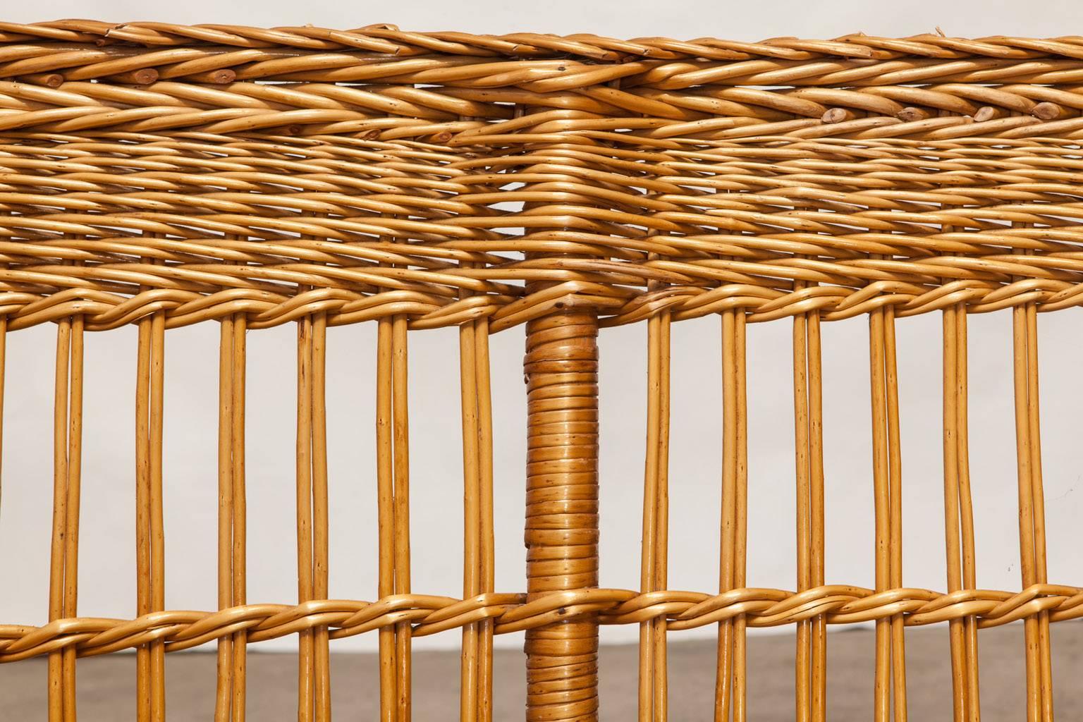 McGuire Rattan and Stick Wicker Settee 1