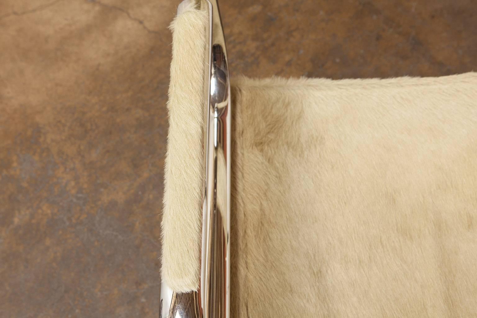 Mid-Century Modern Chrome and Cowhide Johnsonian Director's Chair by Eric Brand