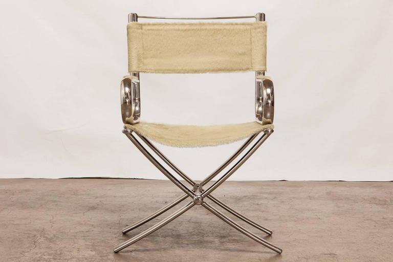 Chrome And Cowhide Johnsonian Director S Chair By Eric Brand For
