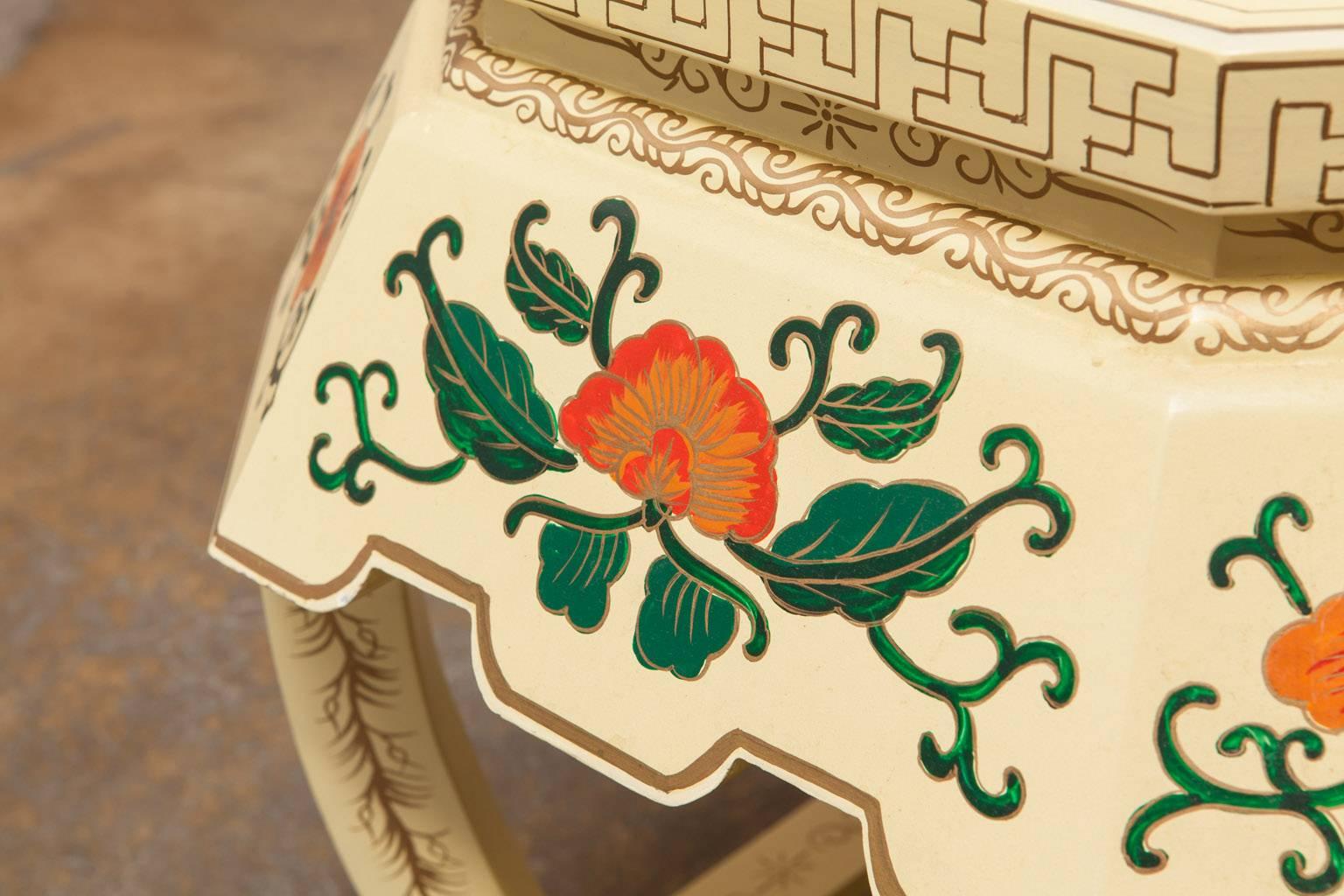 Chinese Lacquer Garden Stool or Plant Stand 3