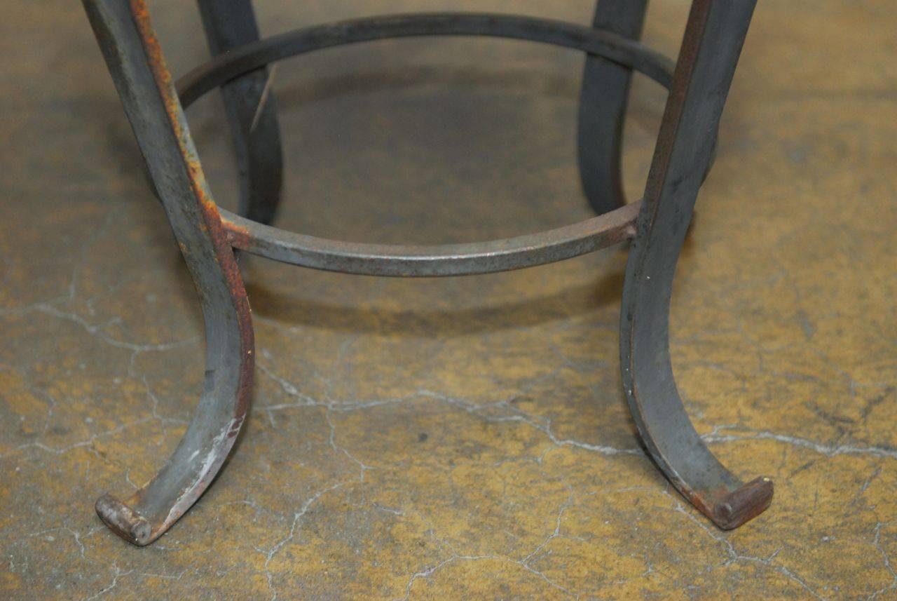 French Wrought Iron Marble Drinks Table 2