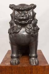 Pair of Chinese Pewter Foo Dog Lions