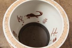 Chinese Porcelain Fish Bowl Jardiniere on Stand