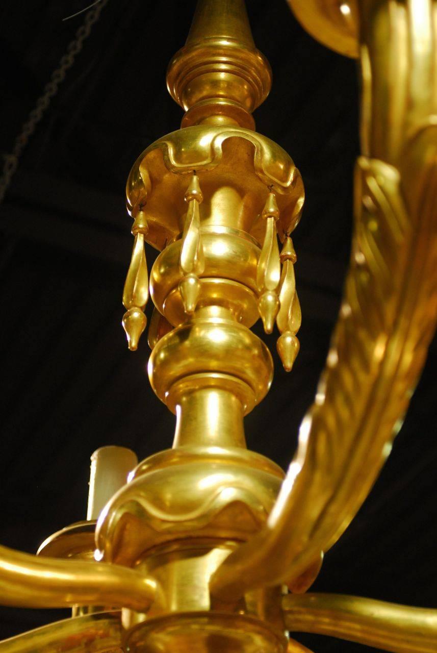 Monumental Giltwood Six-Light Chandelier by Rose Tarlow In Excellent Condition In Rio Vista, CA