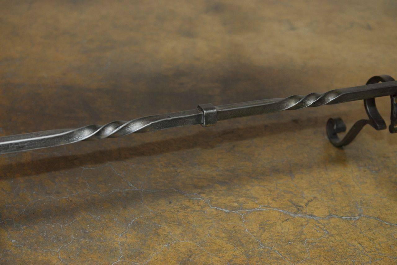 20th Century French Style Wrought Iron Marble-Top Console Table