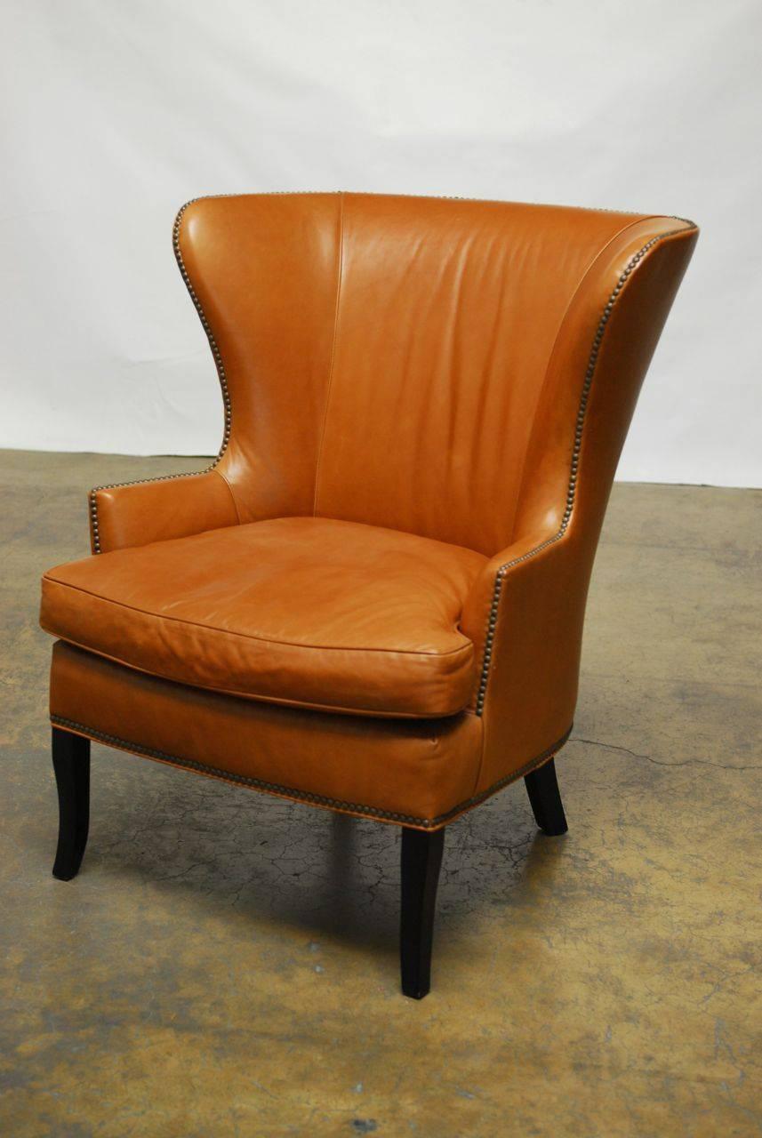 Mid-Century Modern Mid-Century Style Leather Butterfly Wing Chair