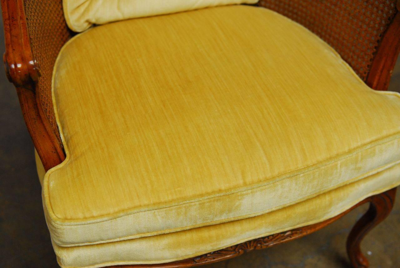 Pair of Mid-Century Cane Barrel Back Armchairs In Excellent Condition In Rio Vista, CA