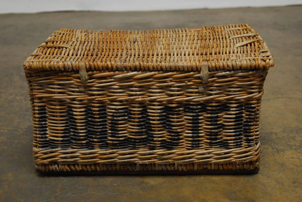 20th Century English Military Wicker Basket