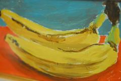 Two Bananas After Andy Warhol Oil on Board
