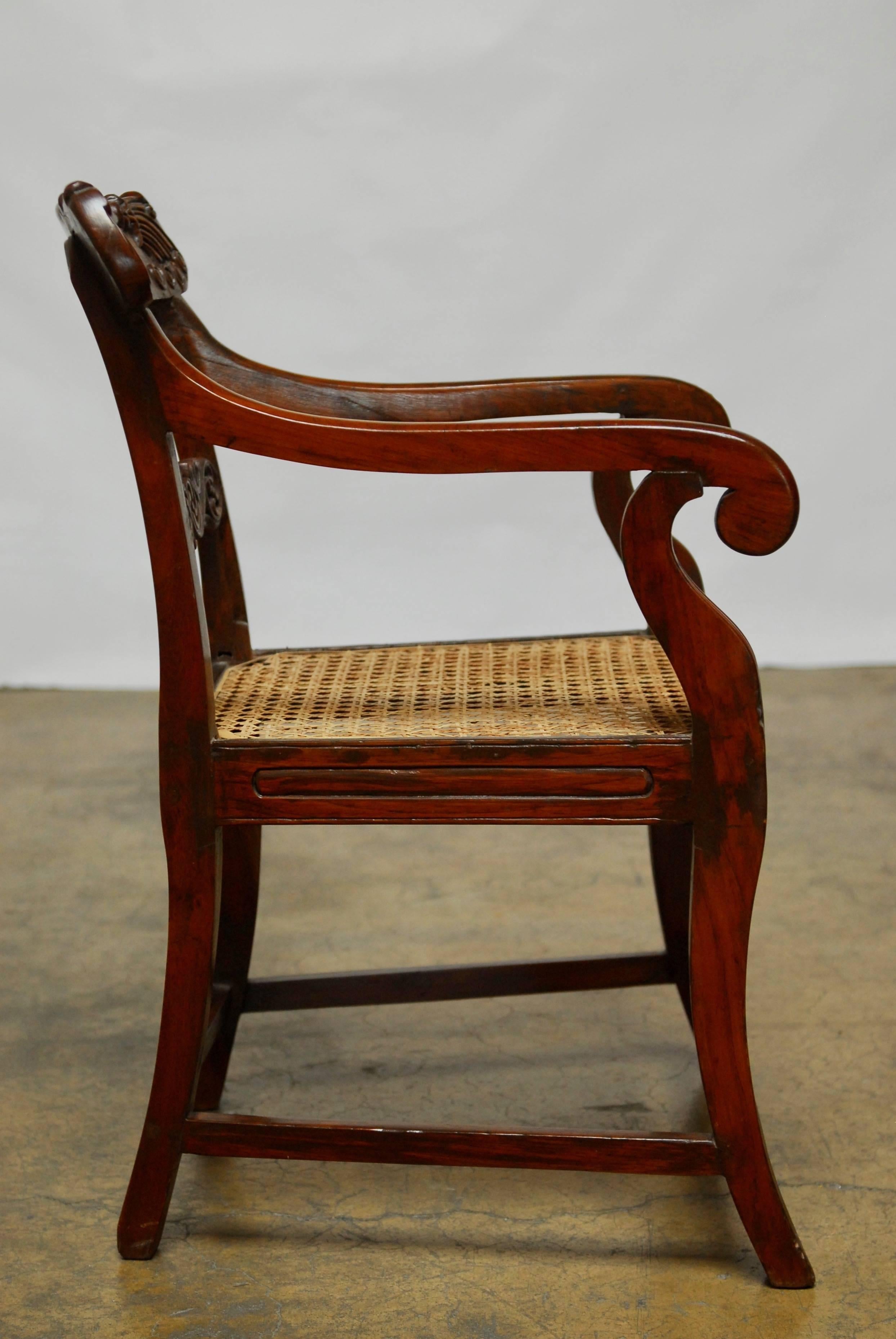 Anglo-Indian 19th Century Anglo Indian Rosewood Armchair