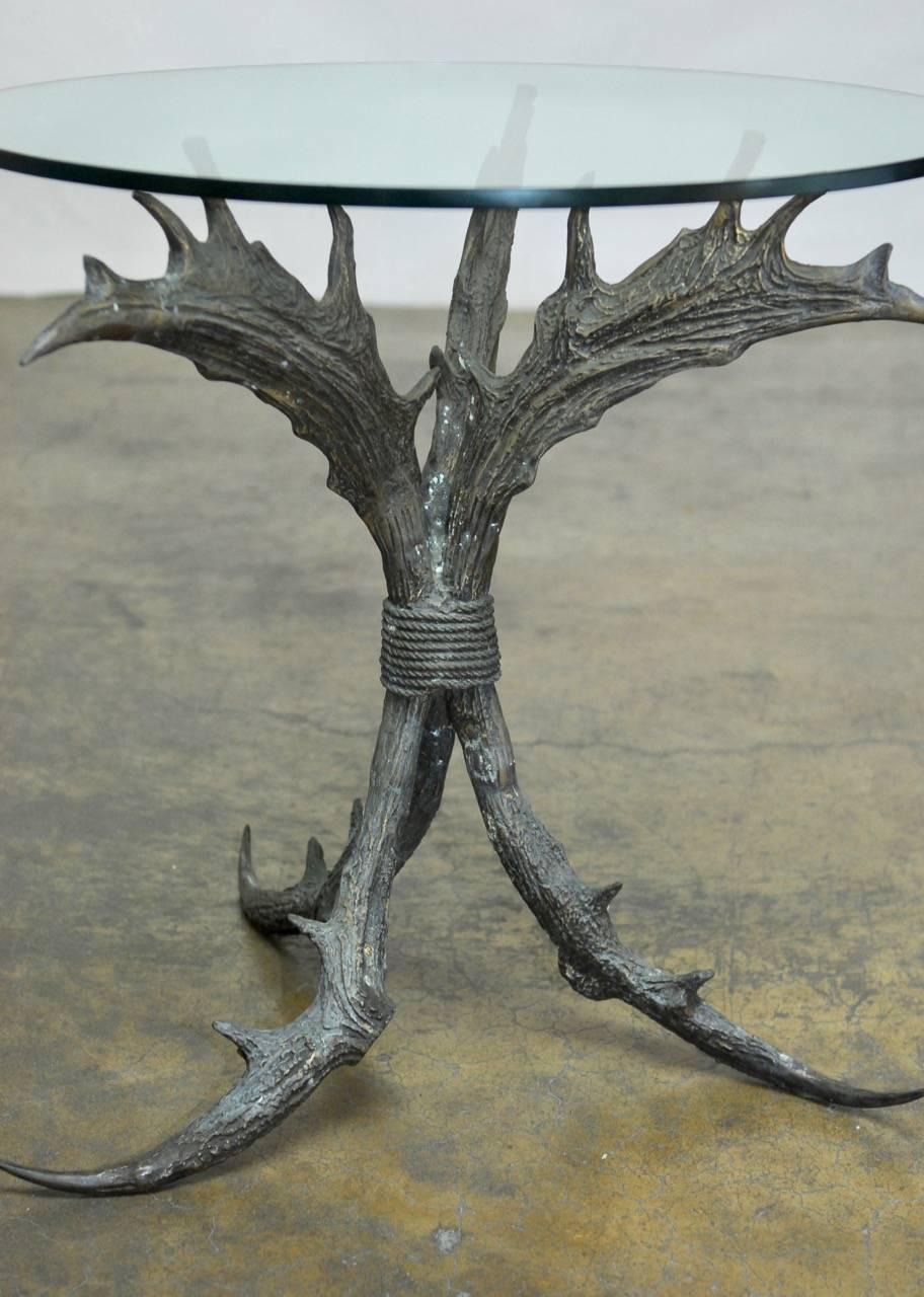 Hand-Crafted Bronze Antler Table