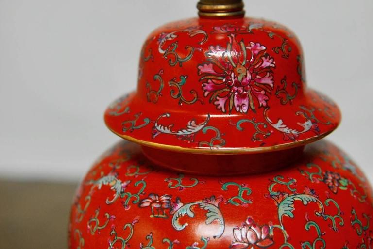 Chinese Red Ginger Jar Table Lamp at 1stDibs red ginger jar table