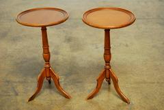 Pair of Italian Mahogany Tripod Drink Tables