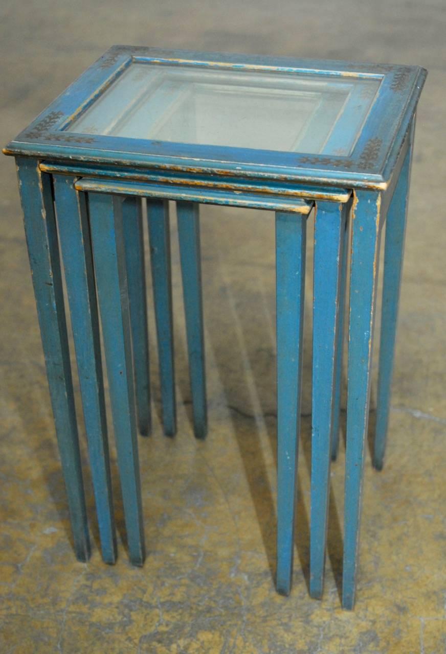 French Style Painted Nesting Tables 2