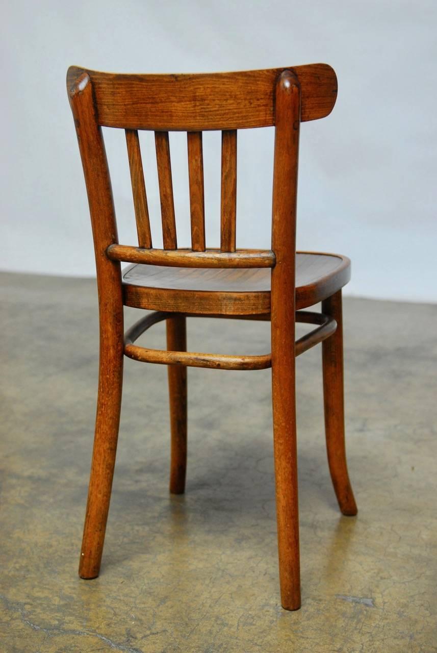 Polish Set of Four Thonet Style Bentwood Bistro Chairs