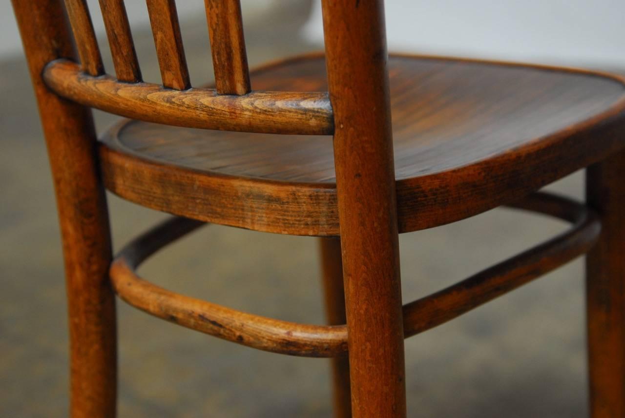 Hand-Crafted Set of Four Thonet Style Bentwood Bistro Chairs