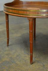 Oval Mahogany Tray Table with Faux Bamboo Legs