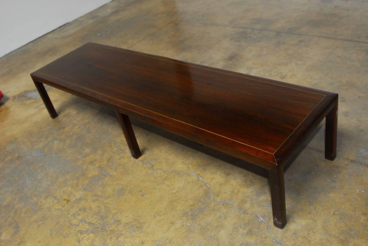 Hand-Crafted Mid-Century Mahogany Bench Coffee Table