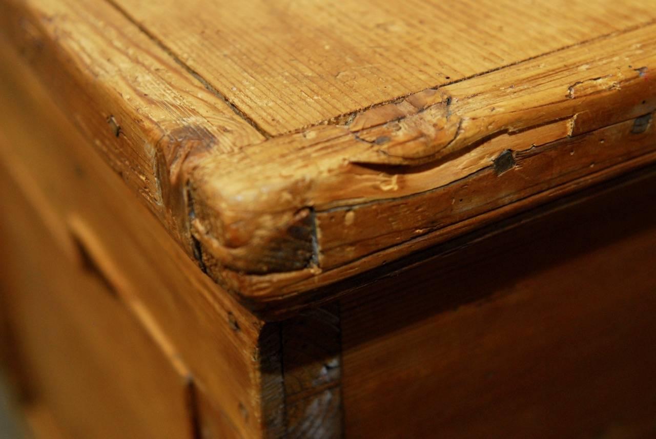 Hand-Crafted 18th Century Italian Pine Cassone Coffer