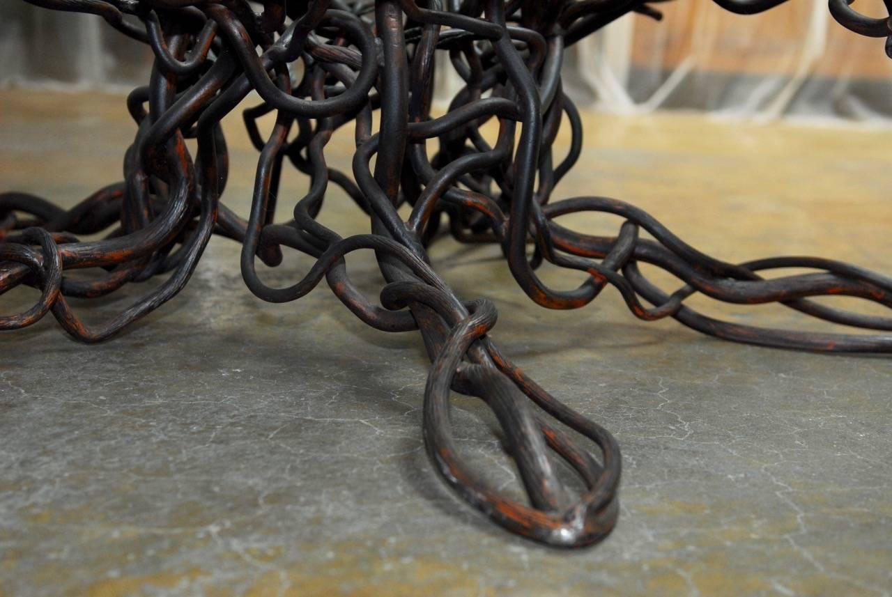 American Giacometti Inspired Twisted Iron Cocktail Table