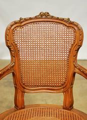 Neoclassical Louis XVI Shield Back Caned Fauteuil