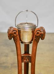 English Regency Sheffield Standing Ice Bucket with Rams Head