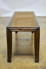 McGuire Caned Mahogany Bench with Saber Legs