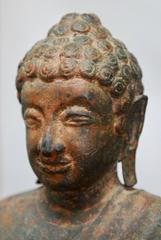 Cast Iron Standing Buddha on Stand