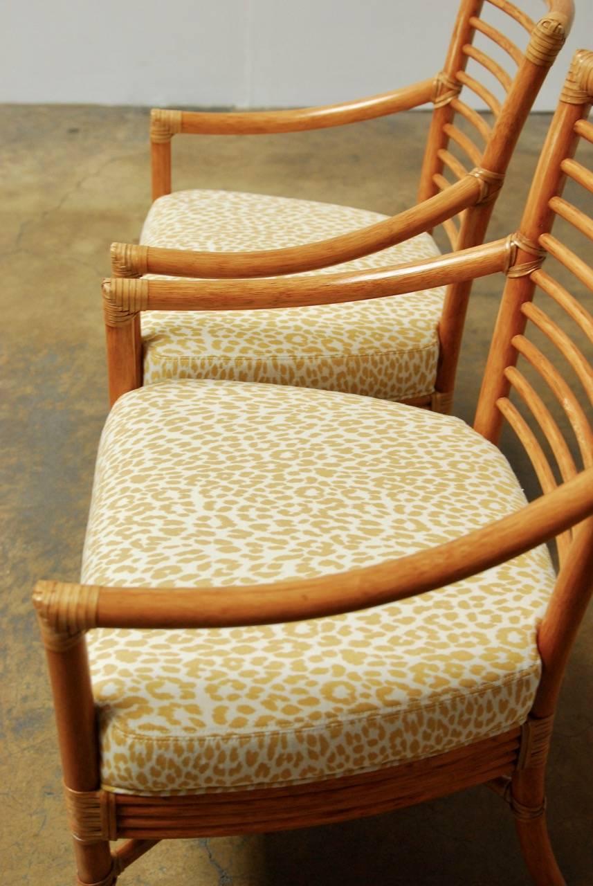 Pair of Bamboo Armchairs by Christopher Roy for McGuire In Excellent Condition In Rio Vista, CA