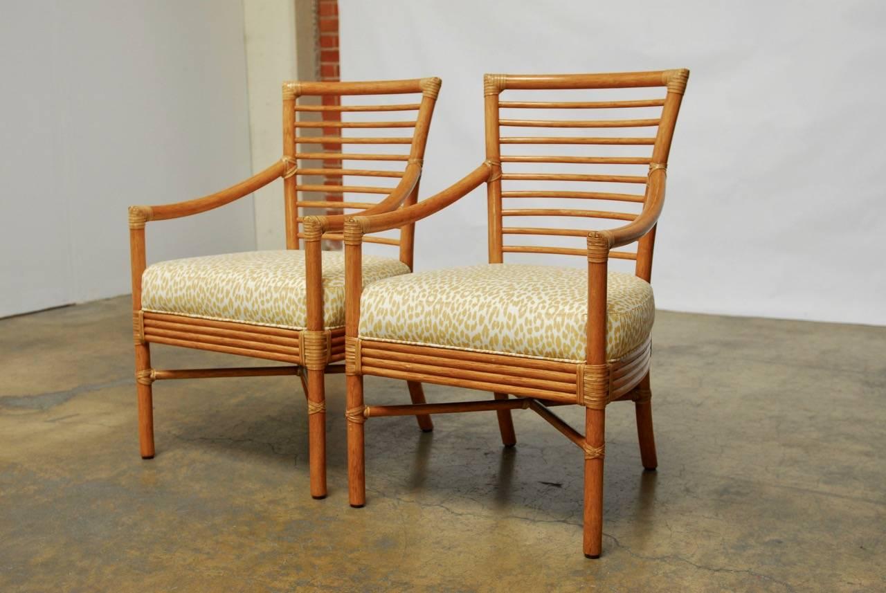American Pair of Bamboo Armchairs by Christopher Roy for McGuire