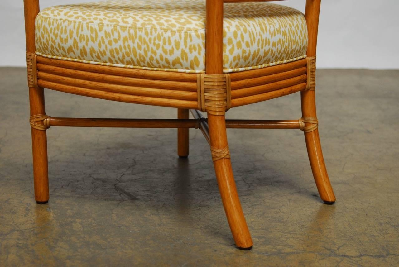 Hand-Crafted Pair of Bamboo Armchairs by Christopher Roy for McGuire
