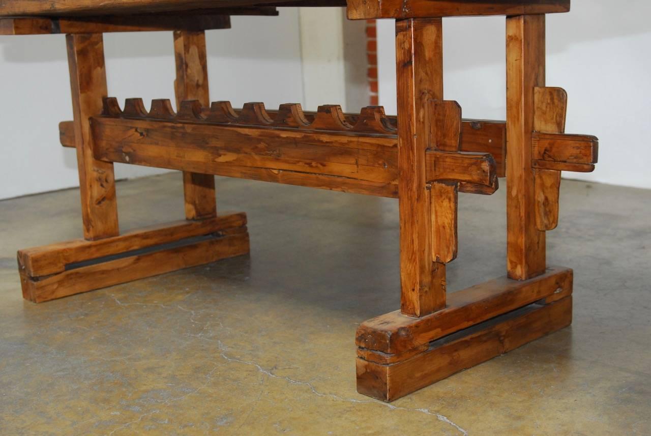 Hand-Carved 19th Century French Carpenter's Etabli Work Bench