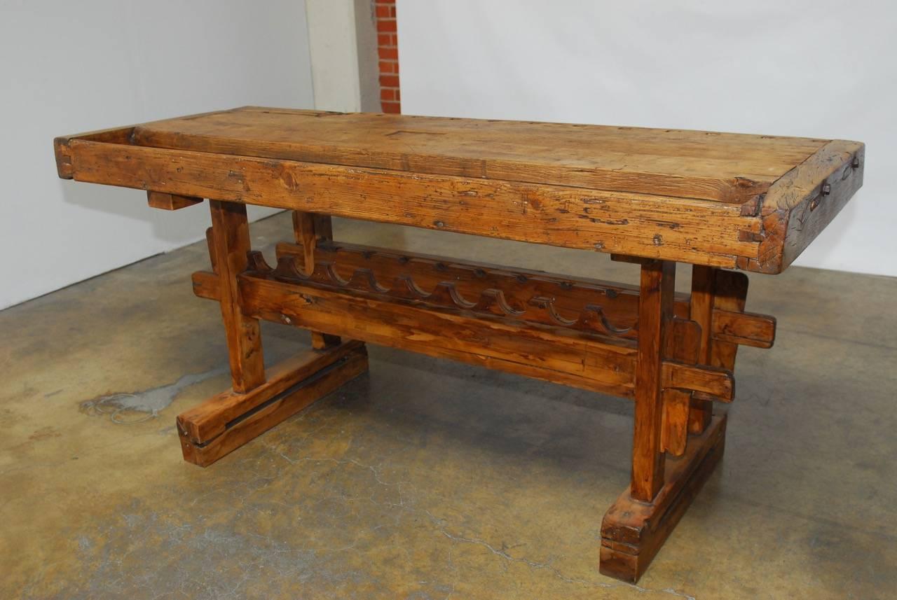 Metal 19th Century French Carpenter's Etabli Work Bench