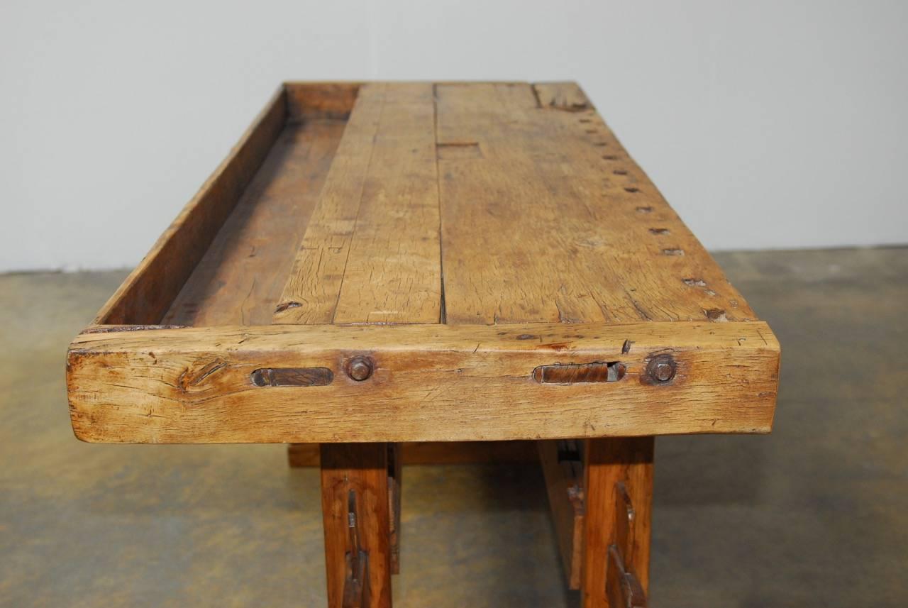 Industrial 19th Century French Carpenter's Etabli Work Bench