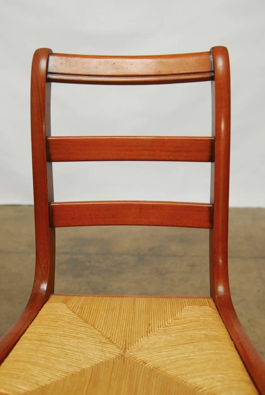 french rush seat dining chairs