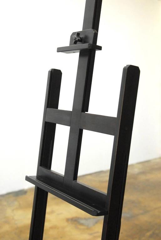 Ebonized Art Display Floor Easel with Brass Light at 1stDibs art